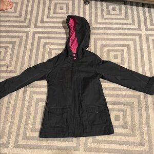 Greendog Black Raincoat with Pink Accents